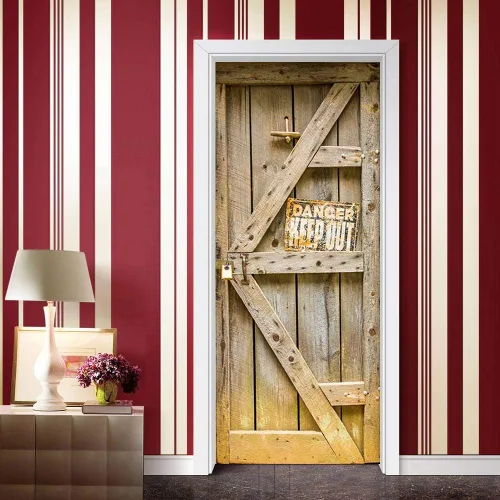 Miniatura 57 de Calcomanías 3D para puerta, murales para despegar y pegar, cocodrilo negro, calcomanías de pared, autoadhesivas, extraíbles, impermeables, de PVC