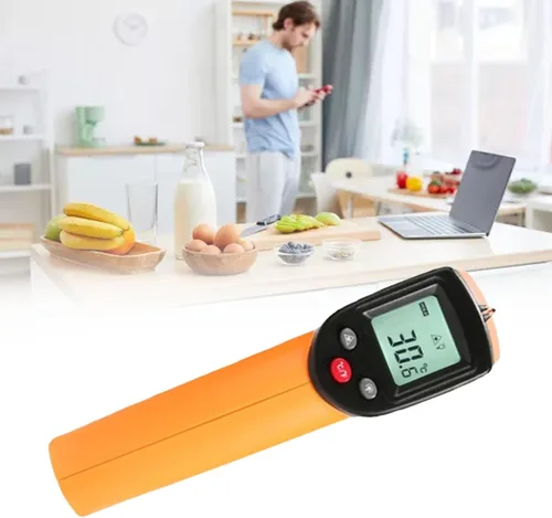 Miniatura 6 de Tyenaza Pistola de medición de temperatura, termómetro infrarrojo de mano de alta precisión de posicionamiento láser sin contacto para cocinar