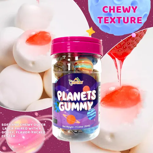 Miniatura 5 de Apexy Mixed Planets - Dulces Gomosos con Centro Líquido Afrutado Sin Grasa, Divertidos y Deliciosos Dulces Temáticos del Espacio Ideales