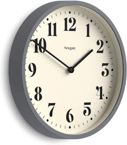 NEWGATE® Reloj de pared de teatro número cuatro | Reloj redondo moderno | 11.8 in | Azul marino francés | Números decorativos | Ideal para cocina,