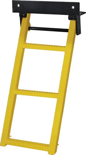 Miniatura 3 de Buyers Products RS1 - Escalón retráctil negro de 1 peldaño para camión, 17.38 x 15 pulgadas, peldaños antideslizantes, soporte en forma de L, centro