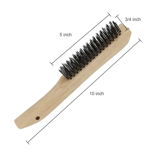 Miniatura 5 de VASTOOLS Paquete de 8 cepillos de alambre para limpiar escoria de soldadura, óxido y polvo. Cepillo de acero al carbono resistente de 10 pulgadas