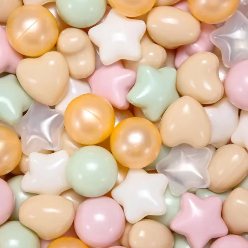 Miniatura 16 de STARBOLO Pelotas de bolas con forma de corazones de estrella para niños pequeños – 50, 100, 200, 500, bolas de juguete de plástico, formas