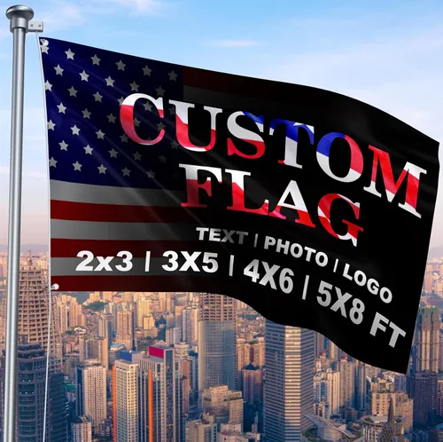 Bandera personalizada de 2 x 3 pies, doble cara, 3 capas, banderas personalizadas para exteriores, diseña tu propio logotipo, imagen, foto, texto,