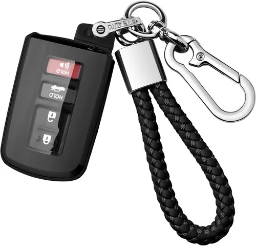 Miniatura 10 de Funda con llavero para llave de automóvil de suave poliuretano termoplástico y protección de 360 grados, compatible con llave inteligente (plateado)
