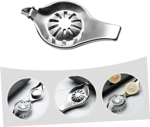 Miniatura 8 de NUOBESTY Exprimidor manual de limón de acero inoxidable, exprimidor de frutas resistente, prensa de cítricos multifuncional para uso doméstico