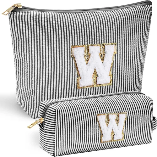 Miniatura 53 de YOOLIFE Regalos del Día de la Madre para mujeres, bolsa de maquillaje con inicial, bolsa de cosméticos, bolsa de maquillaje de viaje, regalos Rosado