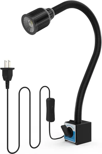 Luz de trabajo magnética, 1320 lúmenes, luz LED para máquina de torno con cuello de cisne flexible y base magnética, lámpara de herramienta para