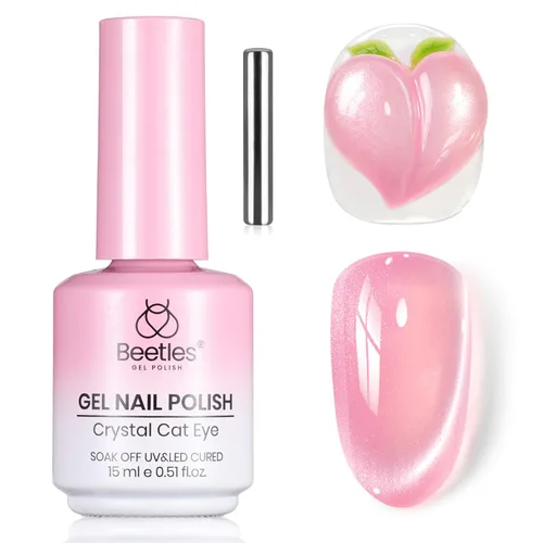 Miniatura 38 de Beetles - Esmalte de uñas de gel ultravioleta semipermanente sin HEMA de alto brillo para manicura francesa y arte de uñas, frasco a juego, blanco
