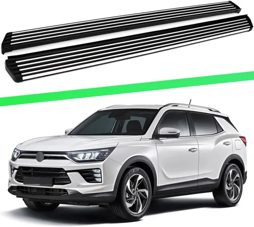 Estribo pedal lateral Nerf Bar aluminio para SsangYong Korando 2019-2024 2 piezas fijo