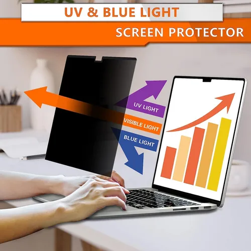 Miniatura 4 de ZOEGAA Pantalla de privacidad para MacBook Pro de 13 pulgadas (2012-2015), protector de pantalla de privacidad magnético extraíble anti luz azul