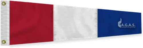 Código de señales AGAS No 3 banderines – 2 pies x 4.5 pies – 200 nailon impreso – bordes cosidos cuádruples – Ojales de latón macizo – Bandera de