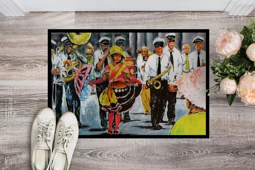 Miniatura 3 de Caroline's Treasures MW1224MAT - Felpudo de Mardi Gras Dancing in the Streets de 18 x 27 pulgadas, tapete para puerta delantera, para interiores
