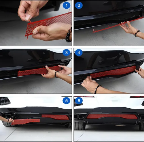 Miniatura 6 de Rejillas de malla para parachoques trasero inferior compatibles con Chevrolet Corvette C8 Stingray 2020-2026, radiadores de parachoques trasero