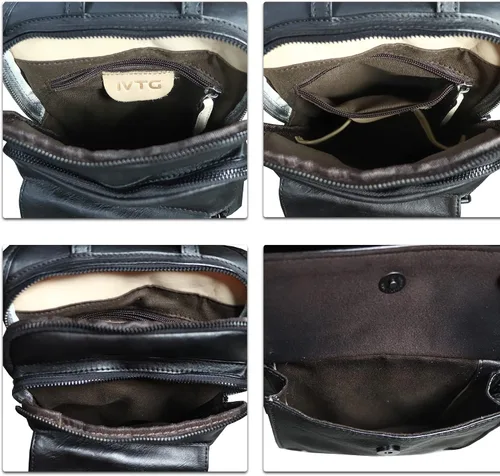 Miniatura 7 de Bolso bandolera de cuero genuino para hombres y mujeres, estilo vintage, de cuero real, a la moda, mochila bandolera para el hombro, bolso cruzado