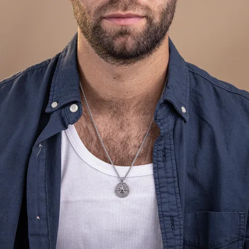 Miniatura 27 de Galis Collar para hombre, collar de cadena de plata de acero inoxidable de alta calidad para hombres, no se deslustra, cadenas para hombres