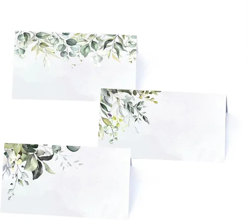 Miniatura 8 de Paquete de 120 tarjetas de lugar con patrón de acuarela, tarjetas de asiento para mesa de mesa, bodas, banquetes, cenas, tarjetas de nombre