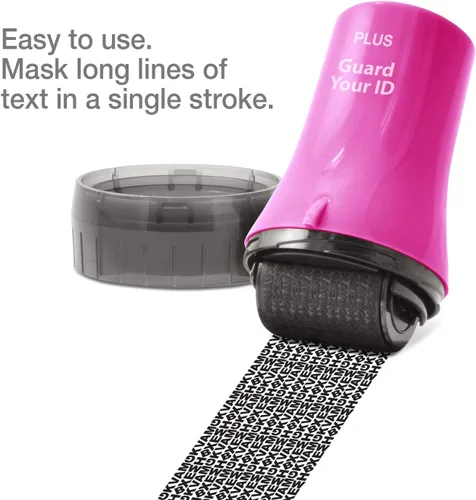 Miniatura 3 de Guard Your ID Wide Advanced Roller 2.0 - Sello de seguridad para prevención de robo de identidad, color rosa