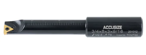Miniatura 9 de AccusizeTools - Vástago redondo 3/4 pulgadas, 75 pulgadas, 90 grados, juego de barra de mandrinar indexable, # 2627-9108