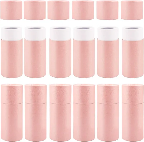Paquete de 12 tubos de papel kraft vacíos de 1.0 fl oz de capacidad, recipientes redondos de cartón de cartón para botellas de aceite esencial, caja