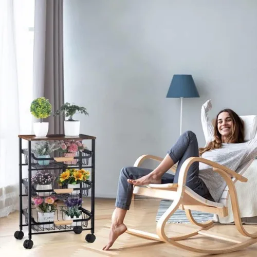 Miniatura 2 de Carrito de almacenamiento de cocina con ruedas, carrito de cocina con almacenamiento y ruedas, carrito de metal rodante de malla, carrito
