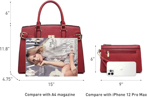 Miniatura 4 de Marco M - Bolso de mano y bolso para mujer con asa superior y cartera a juego