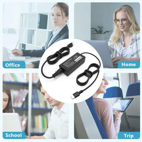Miniatura 2 de Cargador USB C de 45 W compatible con Acer Chromebook A18-045N1A A16-045N1A N17Q9 N17Q8 N18Q12 N18Q5 N18Q5 N16Q10 N17Q5 N18Q3 N19Q3 Tipo C Cable