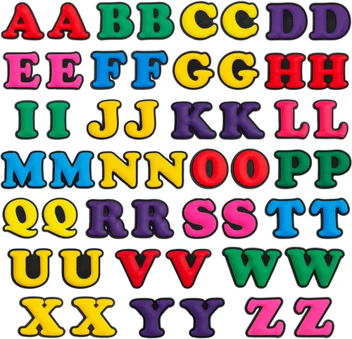 Miniatura 2 de KHOCOEE - Dijes diferentes para zapatos de jardín, no al azar, en forma de letras, pulsera unisex para decoración de zapatos, regalos de fiesta, 150