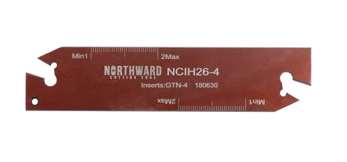 Miniatura 13 de Accusize Industrial Tools para insertos GTN-2, ancho 0.087–0.094 pulgadas, altura 0.75 pulgadas, NCIH19-2 Hoja ajustable de parada positiva