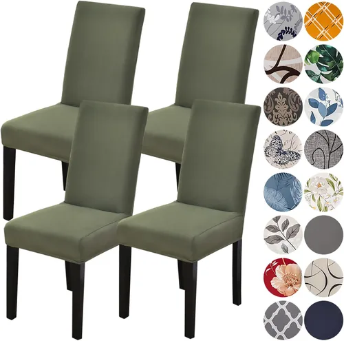 Miniatura 12 de HZDHCLH Juego de 6 fundas grises para sillas Parsons de elastano para comedor, fundas elásticas de elastano para sillas Parsons, fundas de asiento
