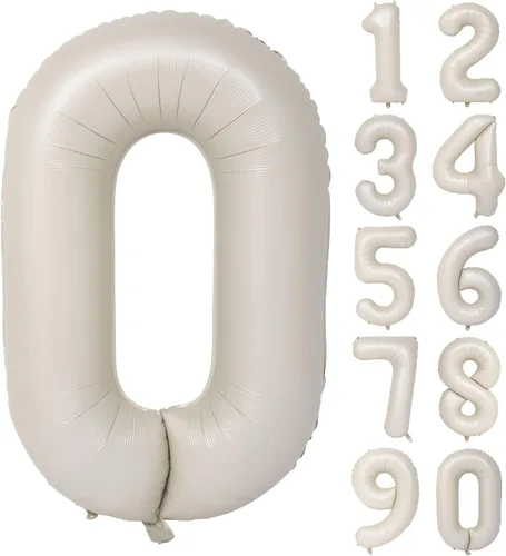 Miniatura 19 de Globos de helio de 40 pulgadas con dígitos dorados para fiesta de cumpleaños., Número 0, 40 pulgadas, número 0 oro 7
