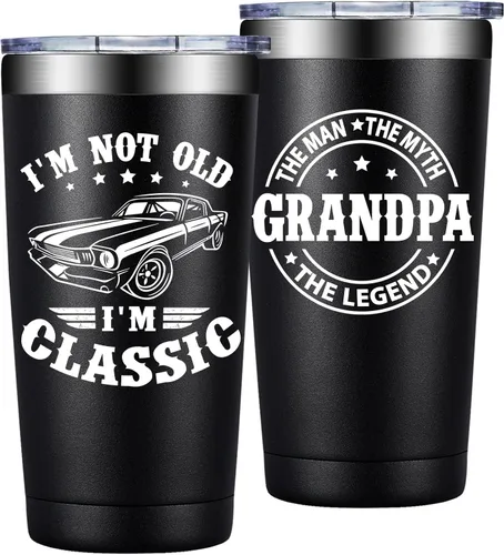SpenMeta Regalos para abuelos: gran Navidad, regalo del día del padre para el abuelo de parte de los nietos, vaso de aislamiento al vacío de 20