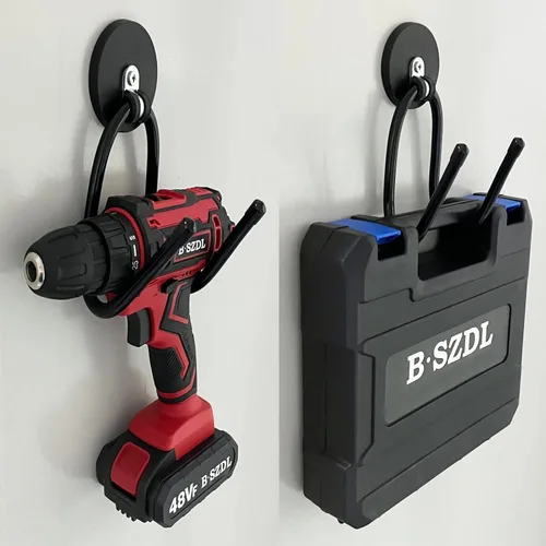 Miniatura 5 de Pmsanzay Paquete de 2 soportes organizadores de herramientas de taladro eléctrico, soportes magnéticos para herramientas, estante de almacenamiento