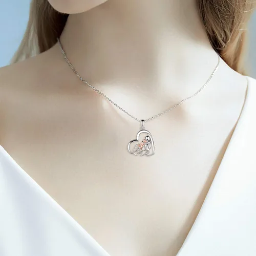 Miniatura 5 de YFN Collar con colgante de perro de recuerdo de plata de ley, regalo conmemorativo para amantes de los perros para mujeres