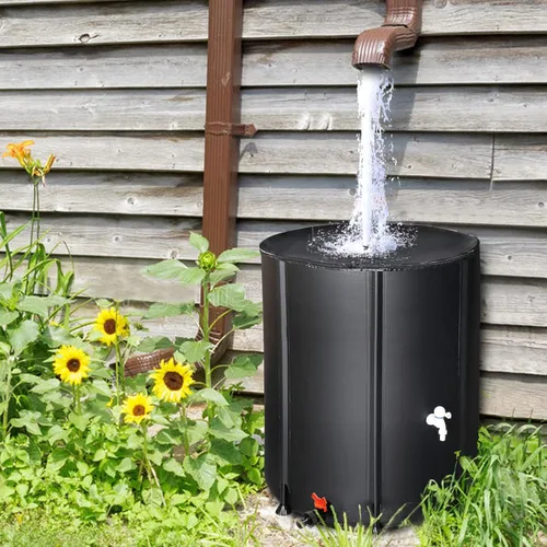 Miniatura 6 de Depósito de agua plegable de 50 galones, tanque de almacenamiento de agua portátil, sistema de recolección de agua de lluvia, contenedor de captador
