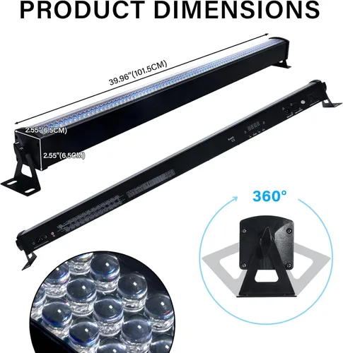 Miniatura 8 de 4 unids 3 en 1 DMX 26 canal etapa luz 240 LED DJ pared lavado lineal barra luz pared arandela