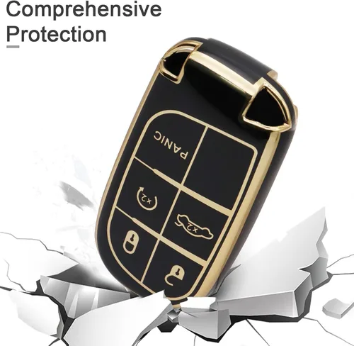 Miniatura 6 de SUNCARACCL Funda para llavero Jeep con llavero de cuero, funda de protección completa de TPU suave para llave inteligente Grand Cherokee Renegade