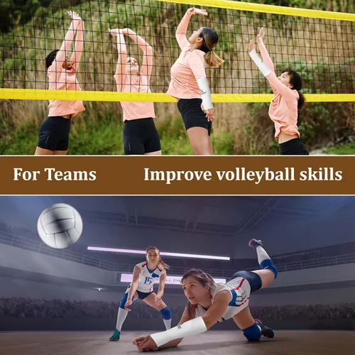 Miniatura 4 de Ymapinc Mangas de voleibol para brazos, mangas protectoras acolchadas con orificio para el pulgar, diseño transpirable y ligero para hombres y Blanco