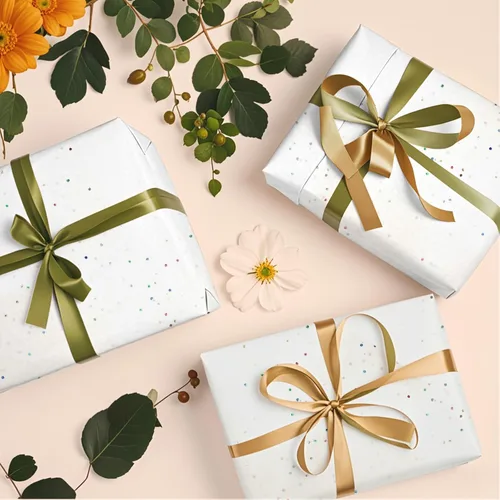 Miniatura 6 de Papel de seda blanco con purpurina para bolsas de regalo, 36 hojas de 14 x 20 pulgadas, papel de regalo reciclable para bodas, cumpleaños