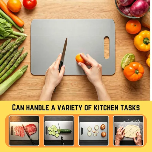 Miniatura 3 de Tabla de cortar de titanio, tablas de cortar de titanio 100% puro para cocina – antiadherente, de grado alimenticio, higiene y durabilidad