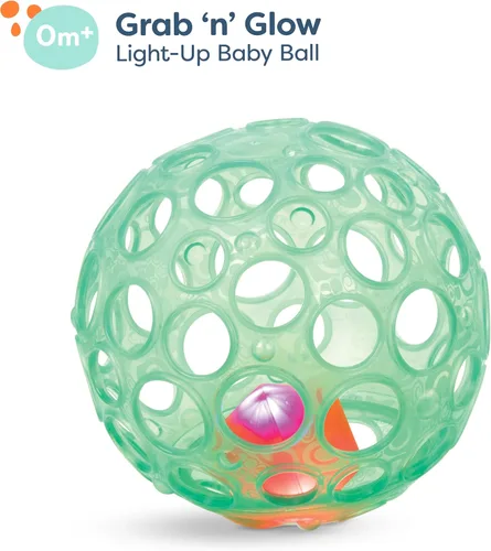 Miniatura 5 de B. toys – Sonajero sensorial con luz para bebé – Bola texturizada con agujeros – Luces brillantes y sonajero – Para bebés y niños pequeños – Agarrar