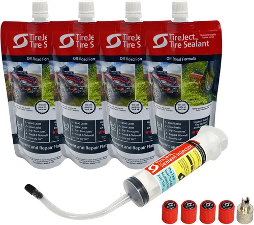 Miniatura 7 de Kit de Protección de Neumáticos Planos Todo Terreno TireJect 5 en 1 con Inyector de Sellador (Kit de 30oz para Carro de Golf)