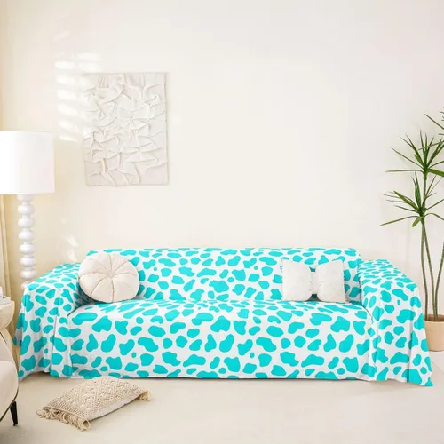 Miniatura 12 de Erosebridal Funda protectora para sofá, diseño de vaca lechera, diseño de vaca verde manzana, funda acolchada para sofá de animales occidentales