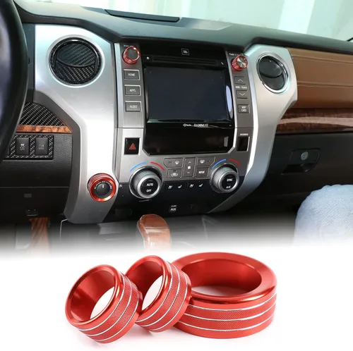 Miniatura 9 de Aunginsy Cubierta de Botón de Interruptor de Aire Acondicionado de Aluminio Compatible con Toyota Tundra 2014-2021, Interruptor de Botón de Control
