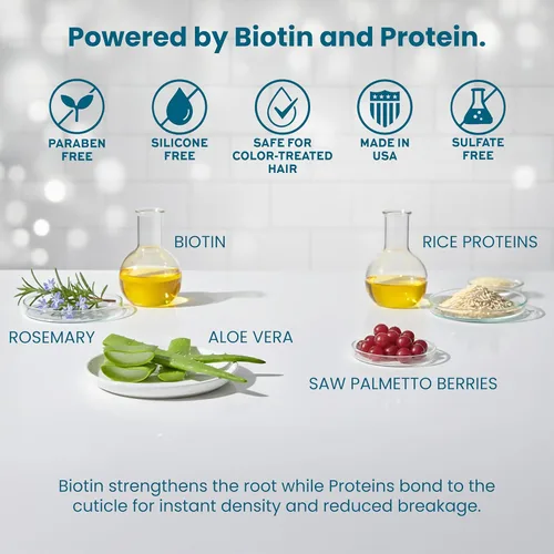 Miniatura 6 de Paisle Botanics Champú espesante de biotina, fórmula voluminizadora natural para cabello fino o adelgazante y un volumen de aspecto más completo