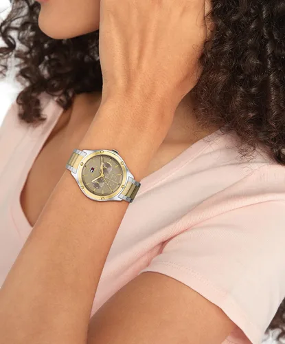 Miniatura 4 de Tommy Hilfiger Reloj multifunción de cuarzo para mujer con esfera gris pardo (Modelo 1782658), Dos tonos, Classic