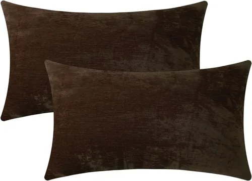 Miniatura 49 de Jeneoo - Fundas de almohada decorativas rojas brillantes de chenilla suave, fundas de cojín cómodas y sólidas para sofá de sala de estar