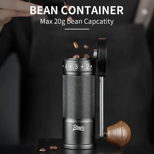 Miniatura 8 de Bincoo Molinillo de café manual con mango plegable manual – Molinillo de café expreso, compacto y portátil para el hogar, viajes, camping (negro)