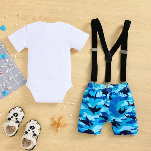 Miniatura 3 de GRNSHTS Ropa divertida de primer cumpleaños para bebé niño, mameluco con pajarita, mameluco para tartas