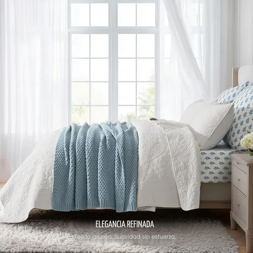 Miniatura 4 de EVERGRACEHOME Manta de punto de chenilla gruesa para sofá, suaves y lujosas mantas de punto con punto musgo para cama, acogedoras mantas decorativas